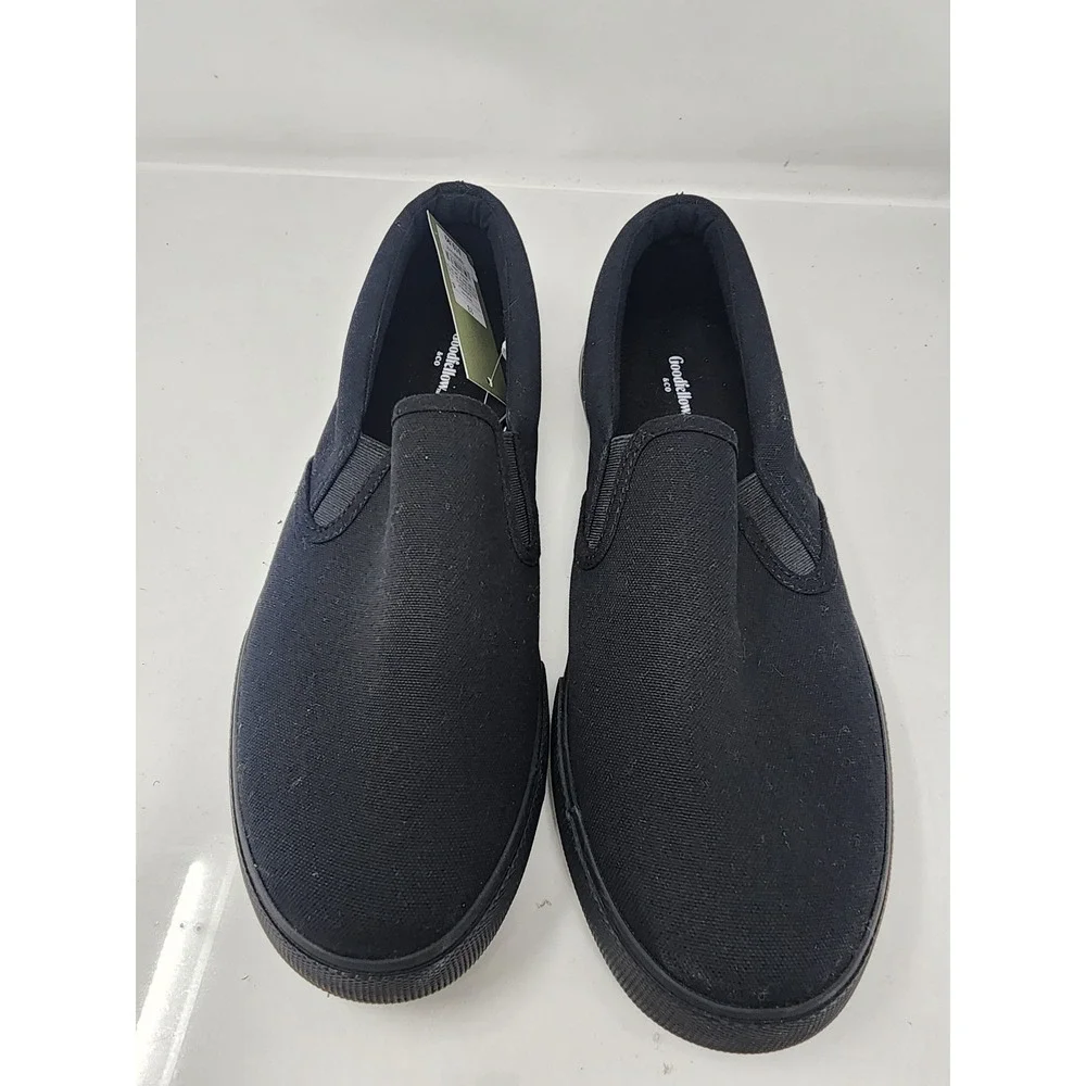 Goodfellow & Co Mens Phillip Slip On Sneakers Black Canvas Casual Size 13